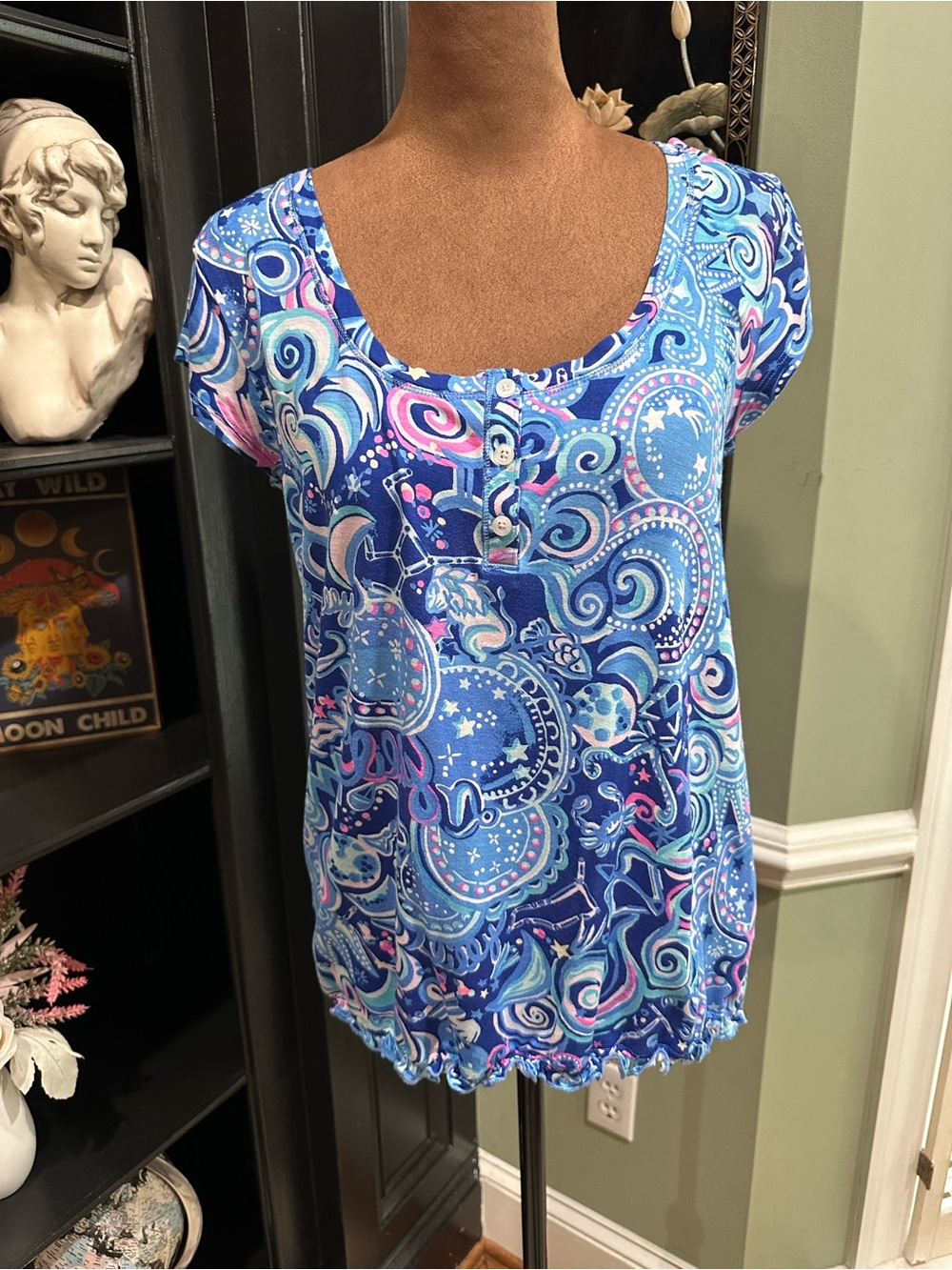 Lilly Pulitzer Cosmic Kismet Paisley Knit Pajama Top – Size Small